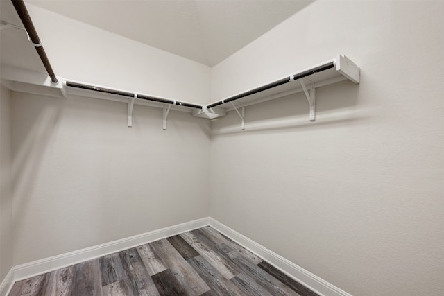 walk in closet featuring hardwood / wood-style floors