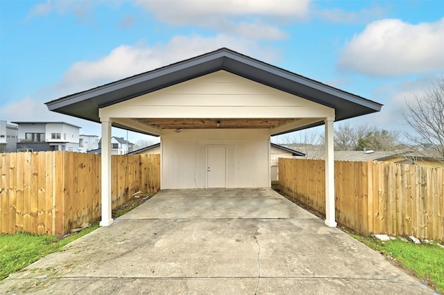 view of garage