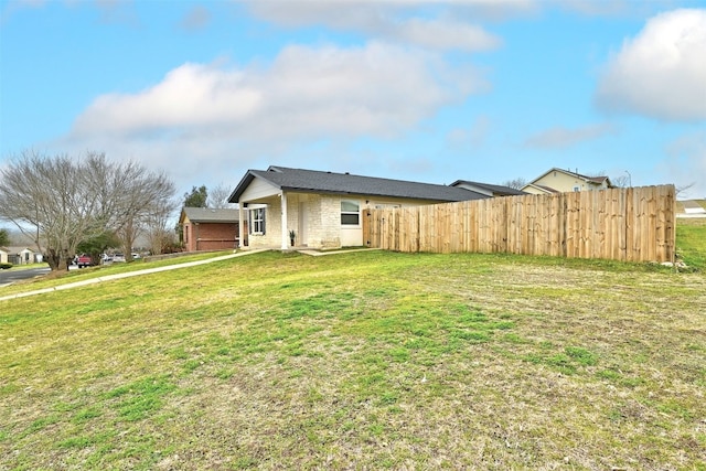 exterior space featuring a front lawn