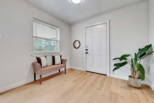 entrance foyer with light hardwood / wood-style flooring