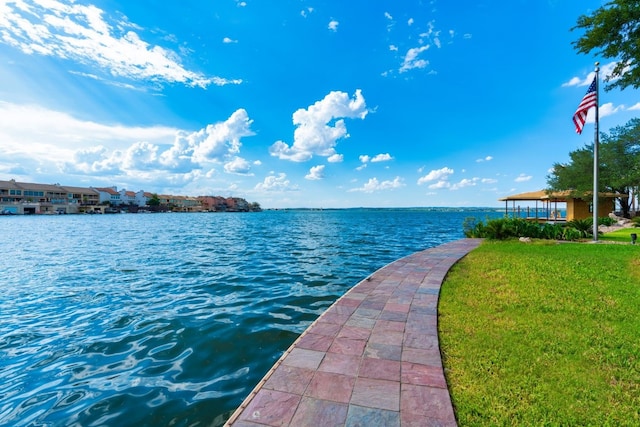 water view with a gazebo