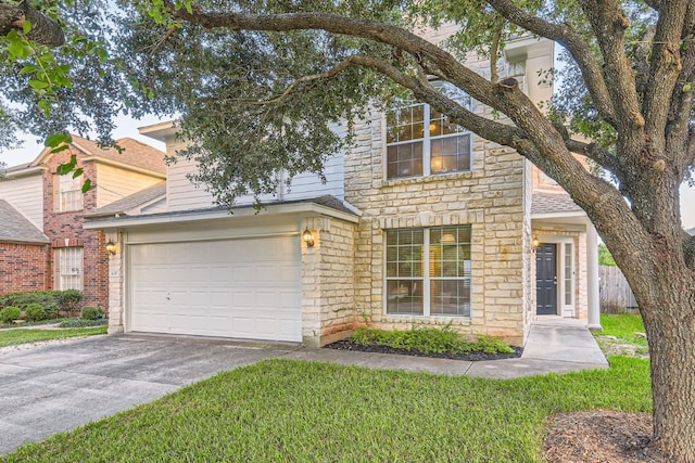 view of front of property featuring a garage