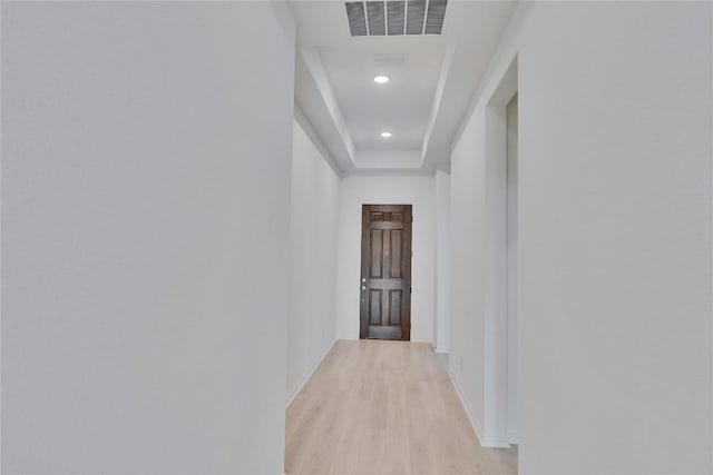 247 Du Bois Ln, Kyle, TX 78640 - corridor with recessed lighting, visible vents, light wood finished floors, and baseboards