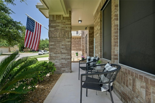 view of patio with a porch