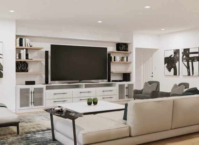 living room featuring light hardwood / wood-style floors