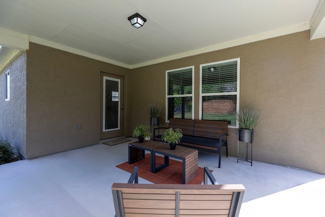 view of patio featuring outdoor lounge area