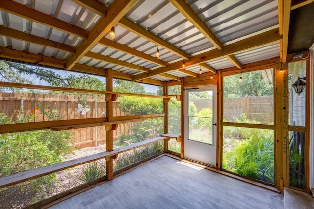 view of unfurnished sunroom