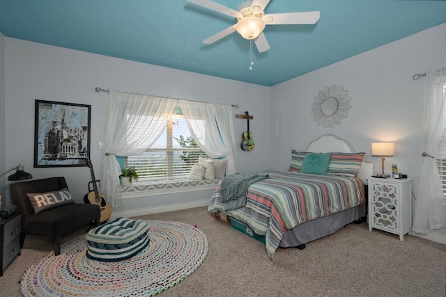 7610 Ramble Rdg, San Antonio, TX 78266 - bedroom featuring carpet and ceiling fan