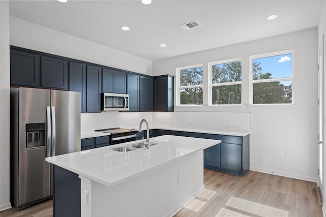 320 Creek Rd Unit 206, Dripping Springs, TX 78620 - kitchen with a sink, light countertops, stainless steel appliances, recessed lighting, and visible vents