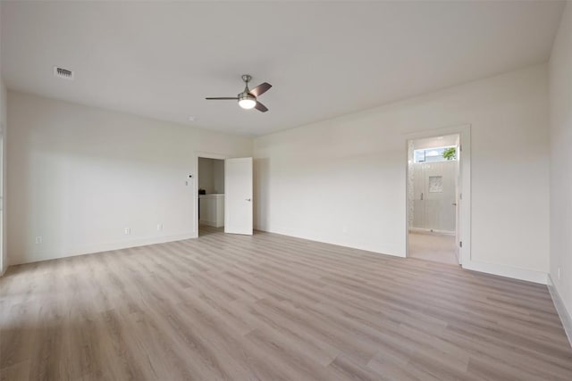 2646 Crazyhorse Pass, Austin, TX 78734 - unfurnished room with baseboards, light wood-style flooring, visible vents, and a ceiling fan
