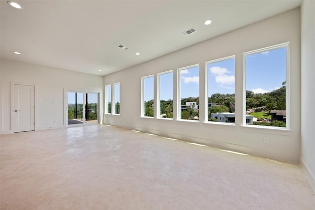 2646 Crazyhorse Pass, Austin, TX 78734 - empty room with concrete floors, baseboards, recessed lighting, and visible vents