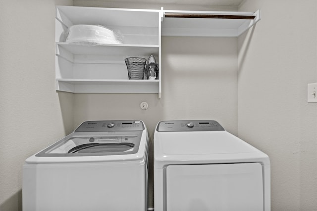 laundry area featuring washer and dryer