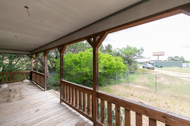 wooden terrace with fence