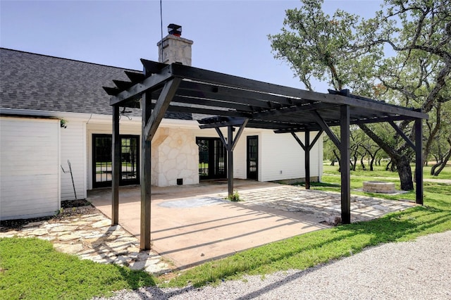 view of patio / terrace with a pergola