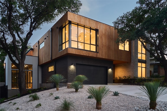 modern home with a garage