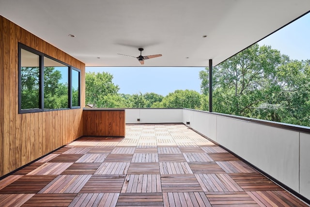 view of patio / terrace featuring ceiling fan