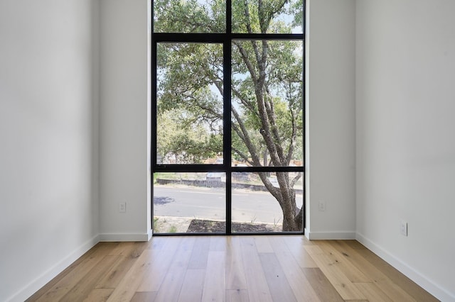 empty room with light wood-type flooring