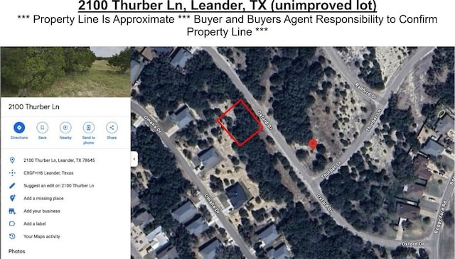 2100 Thurber Ln, Lago Vista TX, 78645 land for sale