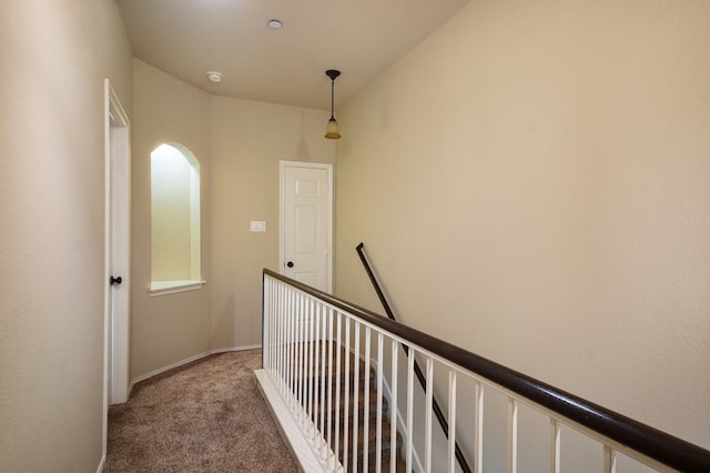 hallway featuring carpet