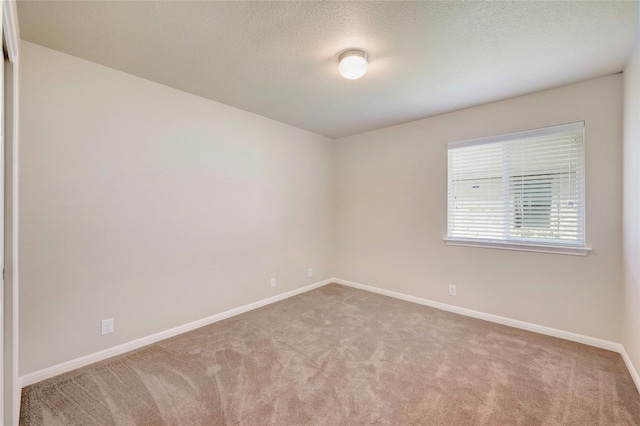 carpeted spare room with a textured ceiling