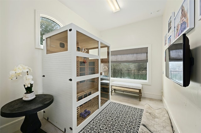 14132 Flat Top Ranch Rd, Austin, TX 78732 - interior space with a relaxing sauna and healthy amount of natural light