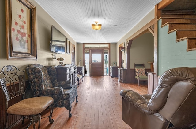 living room featuring hardwood / wood-style floors