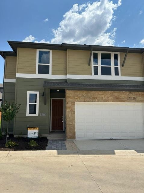 view of front of house with a garage