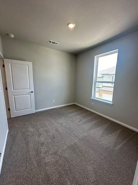 unfurnished room with carpet floors