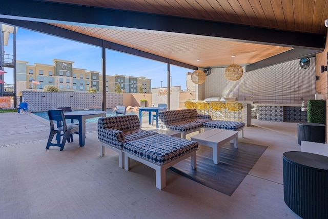 view of patio / terrace featuring an outdoor hangout area