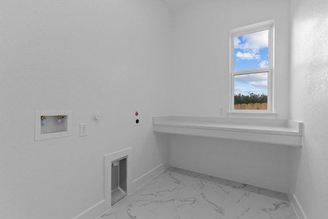 laundry room featuring washer hookup, hookup for a gas dryer, and electric dryer hookup