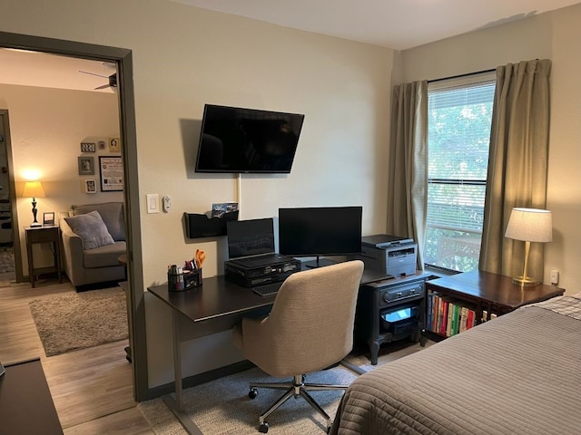 bedroom featuring light hardwood / wood-style floors