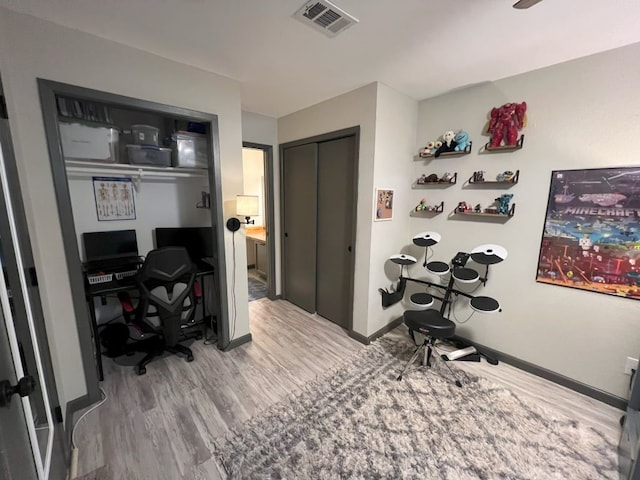 office featuring hardwood / wood-style floors