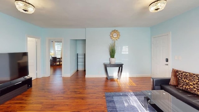 living room featuring wood-type flooring