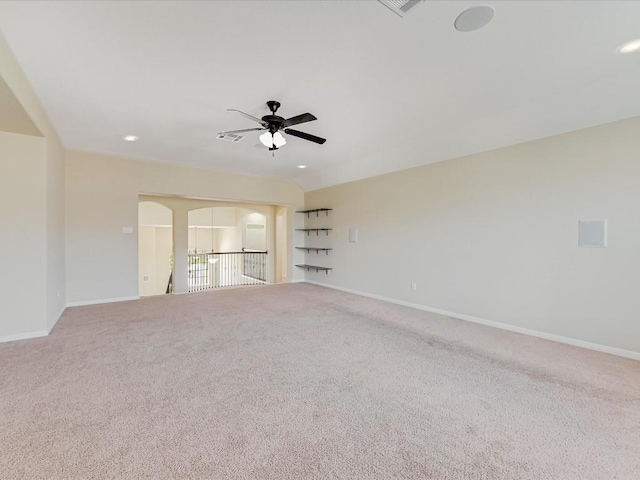 308 Whirlabout Way, Georgetown, TX 78626 - carpeted empty room featuring a ceiling fan and recessed lighting