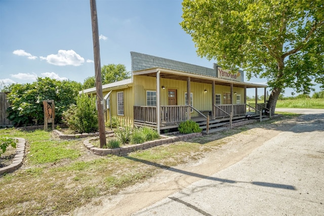 view of front of home with a porch