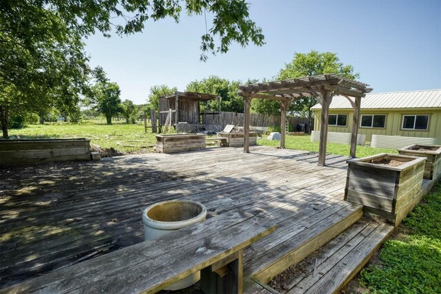 128 Gonzales St, Paige, TX 78659 - deck featuring a pergola