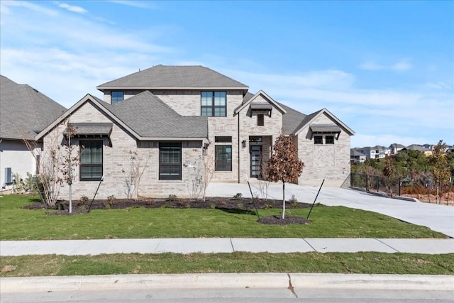 view of front facade featuring a front yard