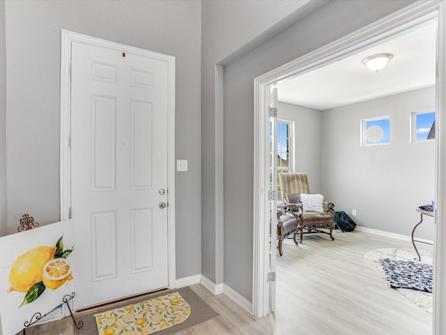 foyer entrance featuring light hardwood / wood-style flooring