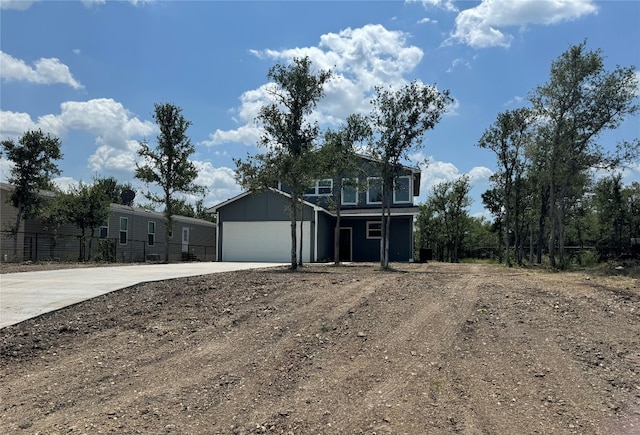 front facade with a garage