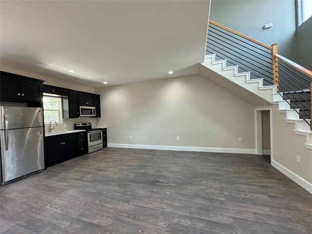 kitchen featuring sink, hardwood / wood-style floors, and stainless steel appliances