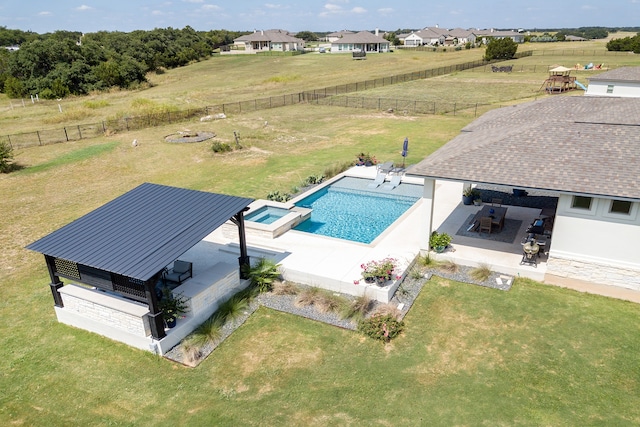 bird's eye view featuring a rural view