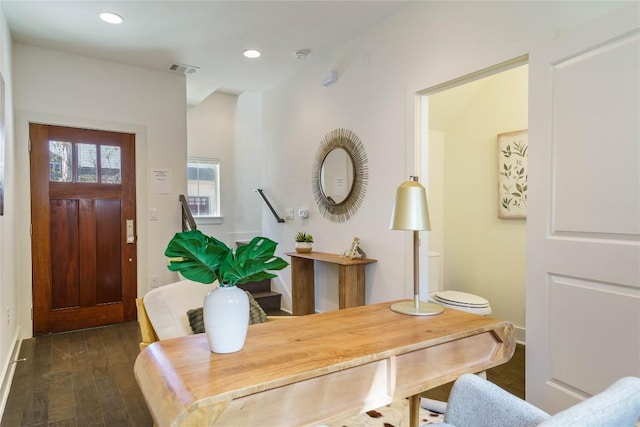 entryway featuring dark hardwood / wood-style floors