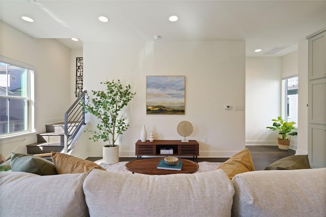 living room featuring hardwood / wood-style floors