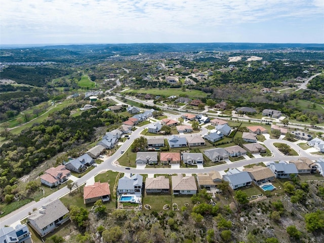 drone / aerial view with a residential view