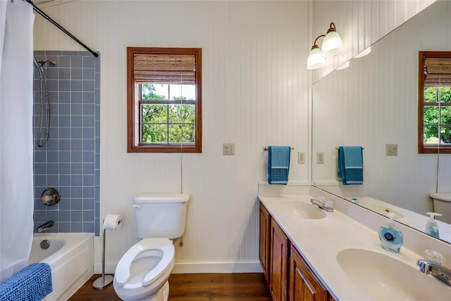 full bathroom with toilet, plenty of natural light, and a sink