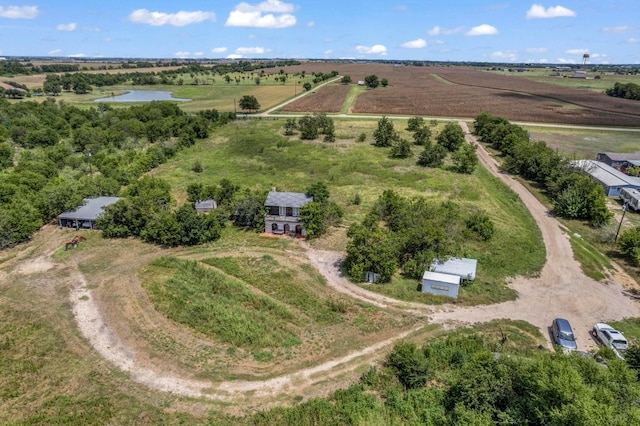 bird's eye view with a rural view