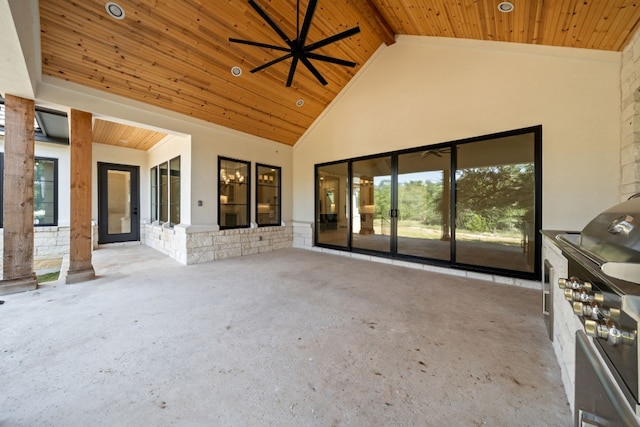 view of patio / terrace featuring ceiling fan