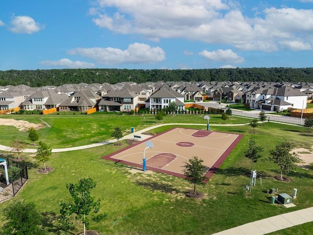 aerial view with a residential view