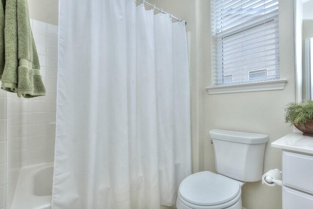 bathroom with toilet and vanity