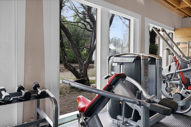 view of exercise area